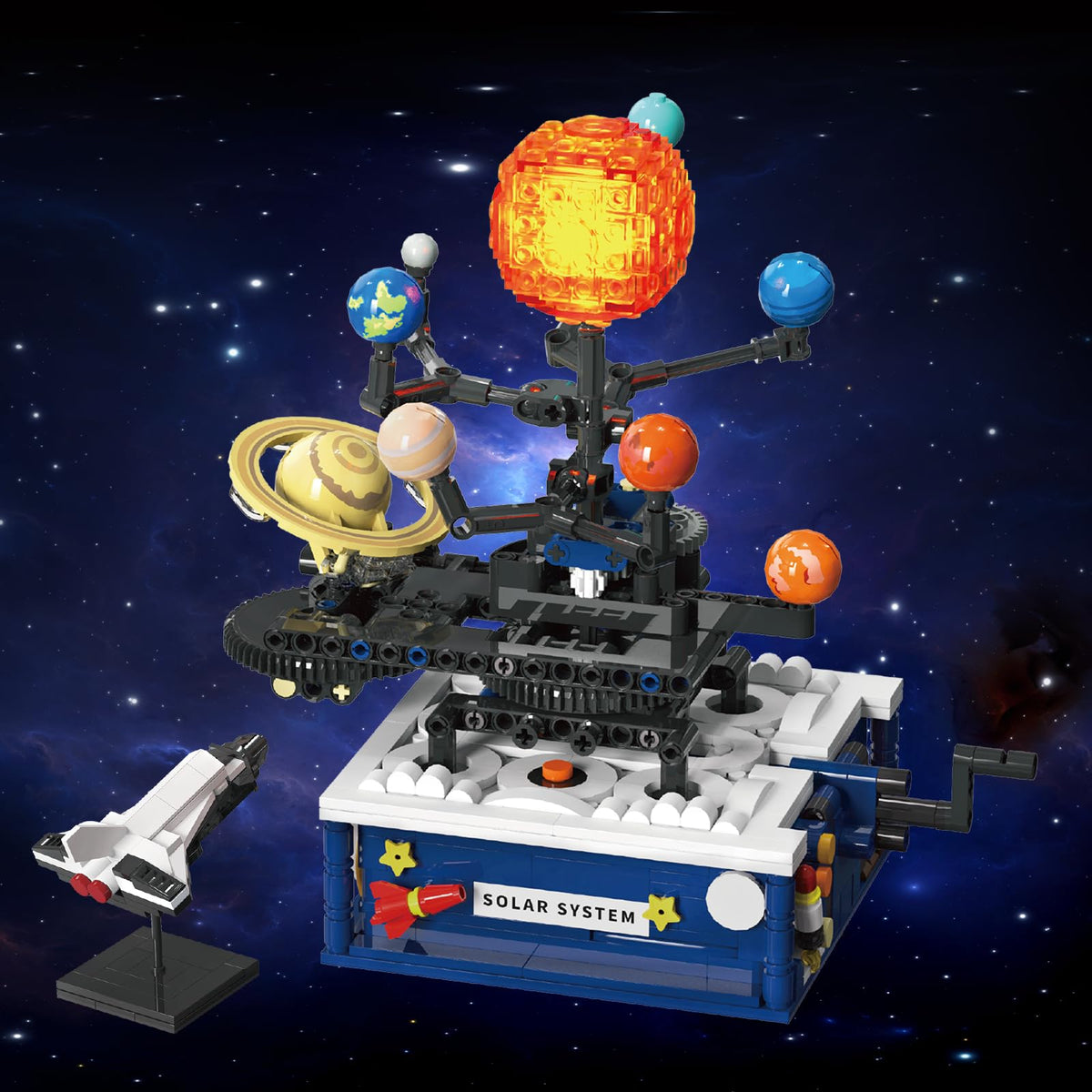 Rocket model component complements space exploration play