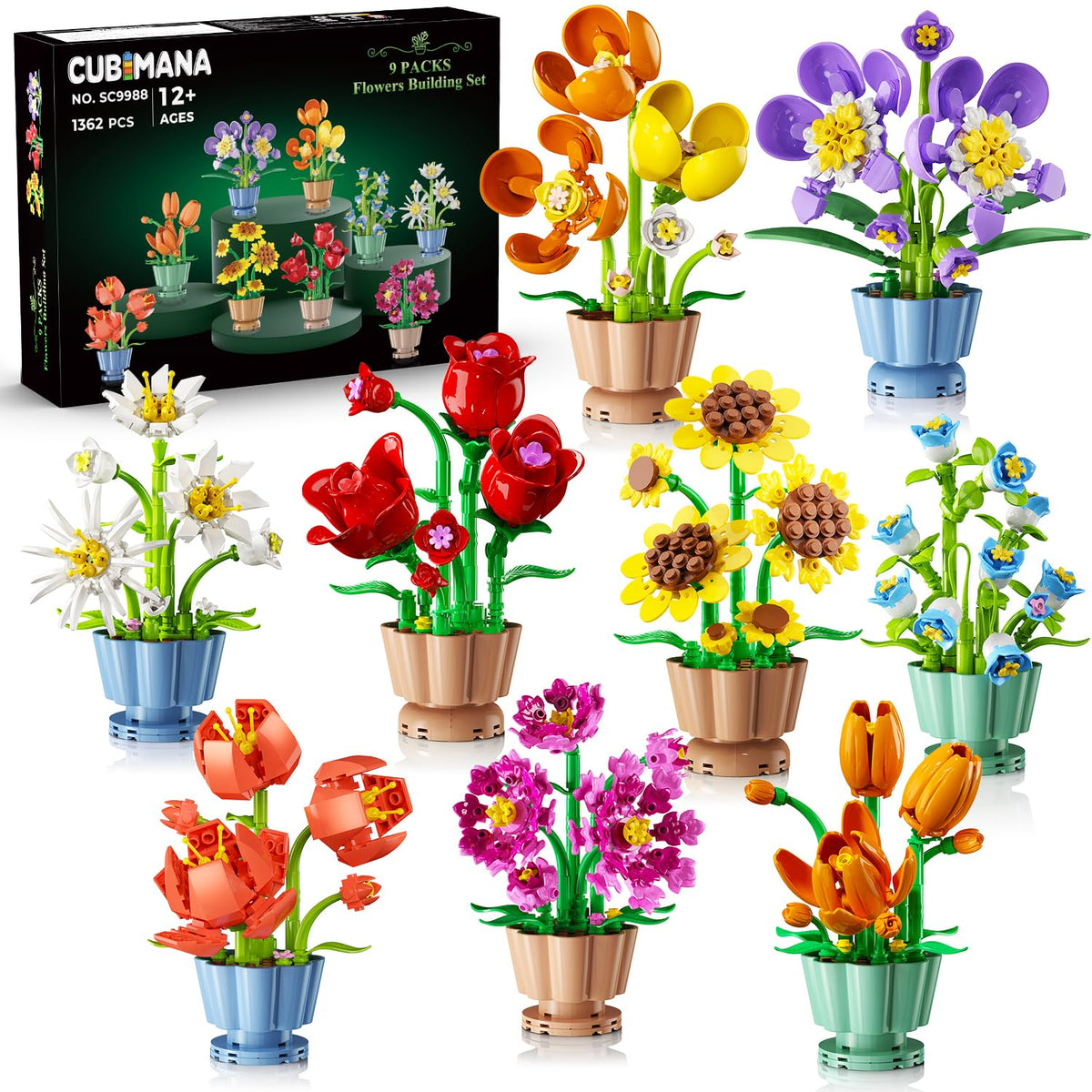 CUBIMANA rose mini-botanical for elegant home decor and year-round charm.