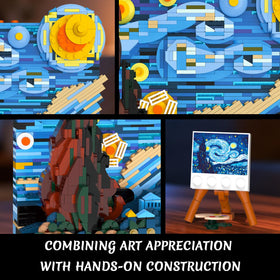 CUBIMANA Starry Night building set 3D perspective encourages interactive viewing from multiple angles.