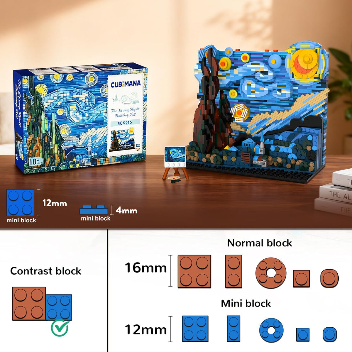 CUBIMANA Starry Night building set with LED lights adds subtle romantic illumination.