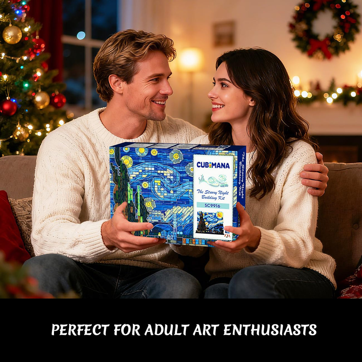CUBIMANA Starry Night building set packaging-friendly gift for art lovers and builders.