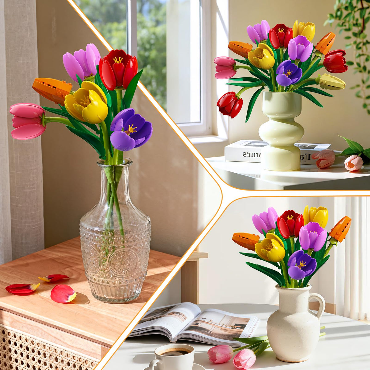 CUBIMANA weighted vase base provides stable display on desks or shelves.