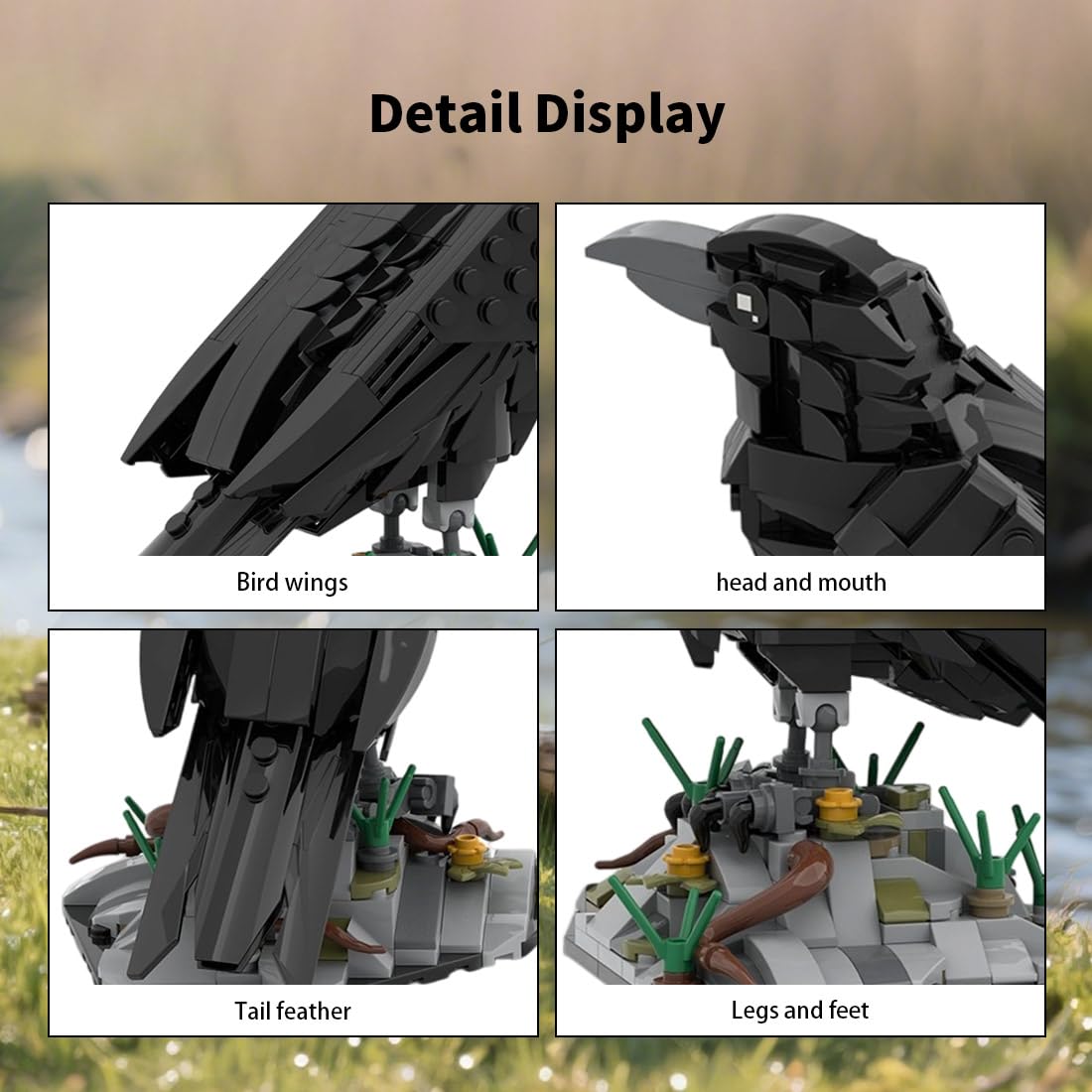 CubiMythx Raven Bird parts feature accurate colors for authentic look.