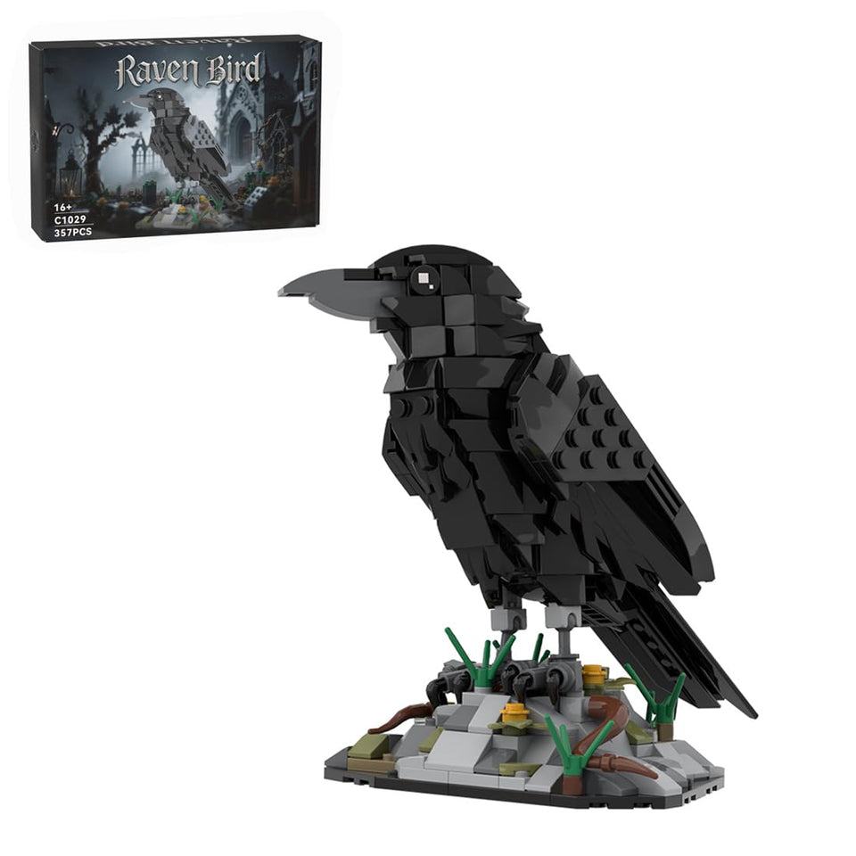 CubiMythx Raven Bird mini building display ready for shelf gifting.