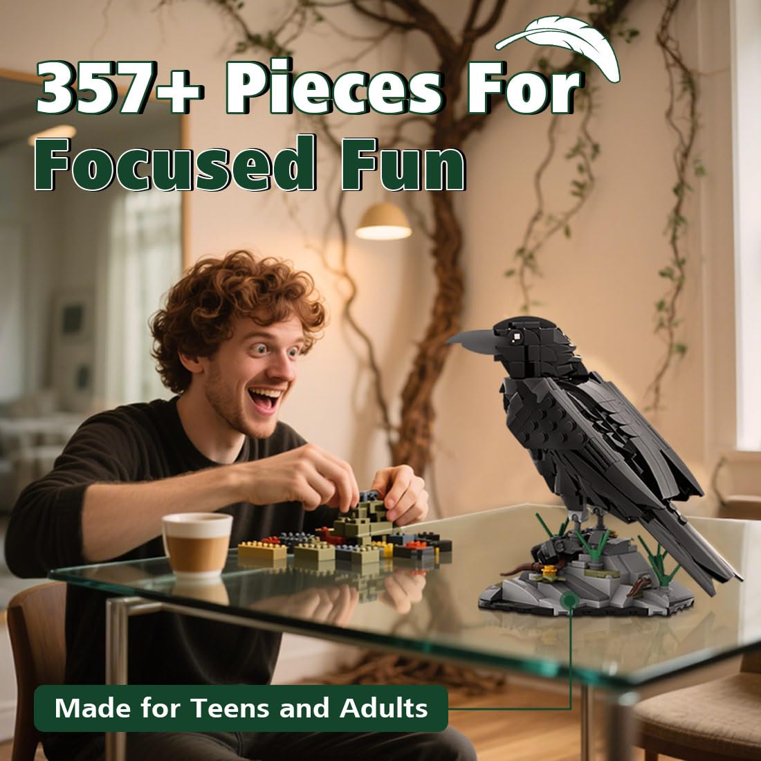 CubiMythx Raven Bird with PDF instruction guide for smooth assembly.