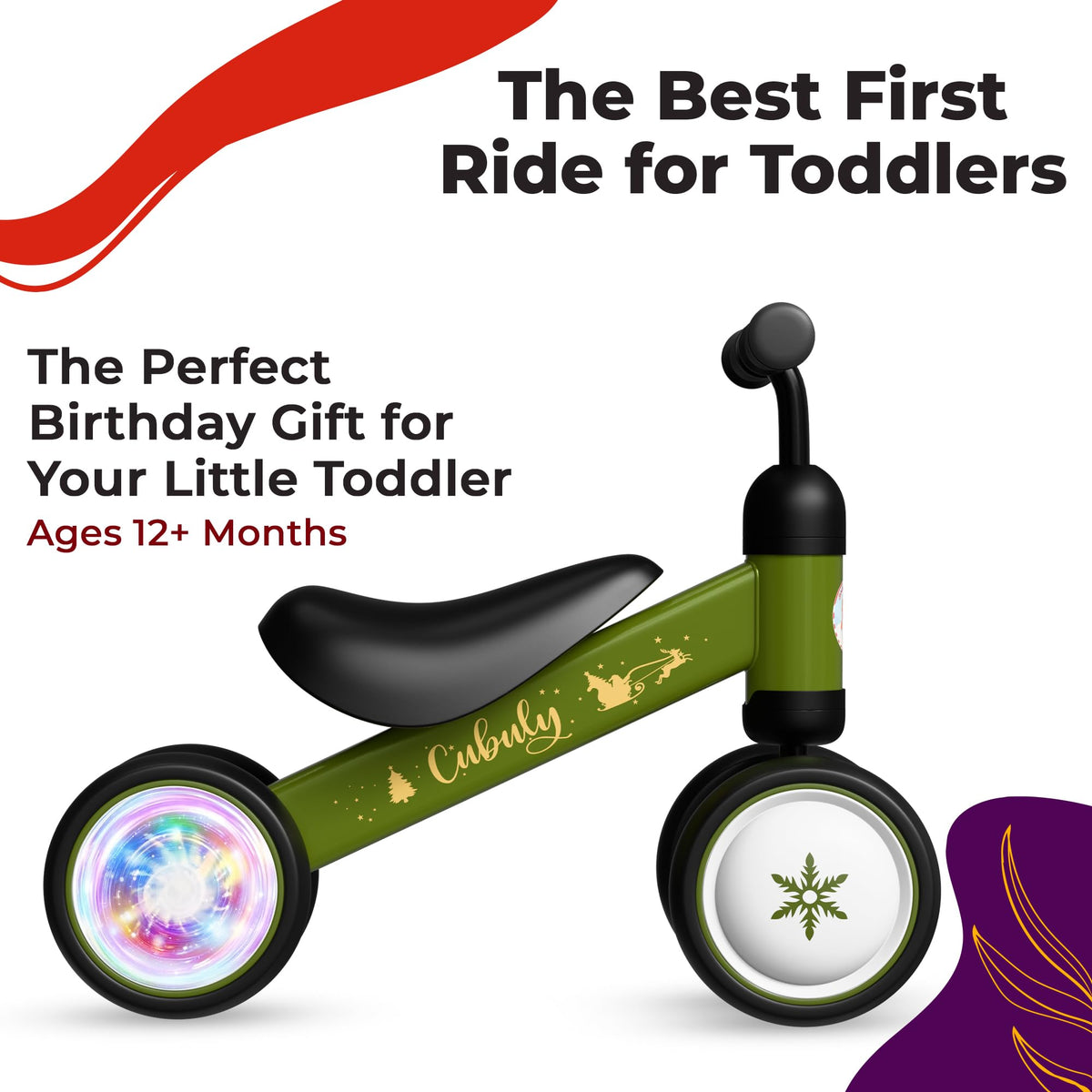 Wide enclosed wheels on Cubuly balance bike improve foot safety.
