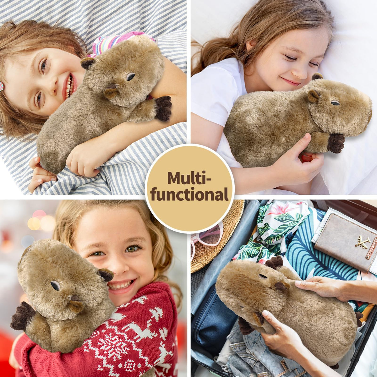 Cuckool Capybara plush features ultra-soft shaggy fur.