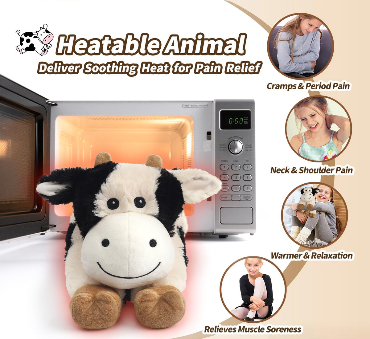 Coolable Cuckool cow plush ready for cooling in a sealed bag
