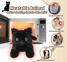Cuckool flaxseed-filled heatable cat plush offering lasting warmth