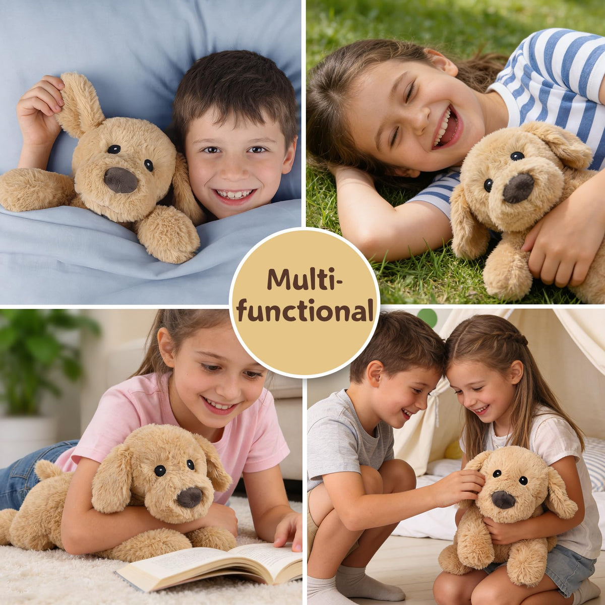 Cuckool flaxseed-filled plush provides long-lasting comforting warmth.