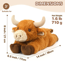 Cuckool fluffy bull plush close-up, soft texture for soothing snuggles.