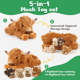Cuckool Highland Cow baby plush inside 2 invites nurturing playtime
