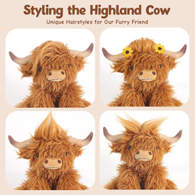 Cuckool Highland Cow bedtime-snuggle encourages cozy sleep-time companionship