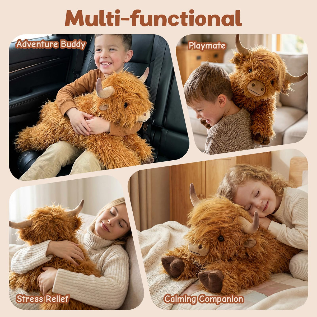 Cuckool Highland Cow gift-ready plush ideal for kids and adults