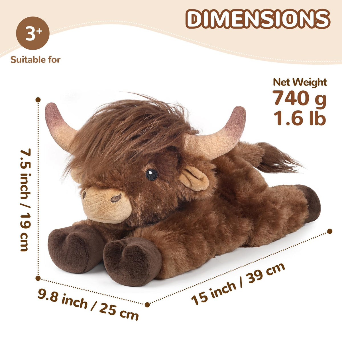 Cuckool Highland Cow microwavable plush provides soothing warmth