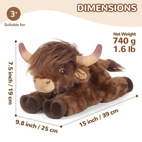 Cuckool Highland Cow microwavable plush provides soothing warmth