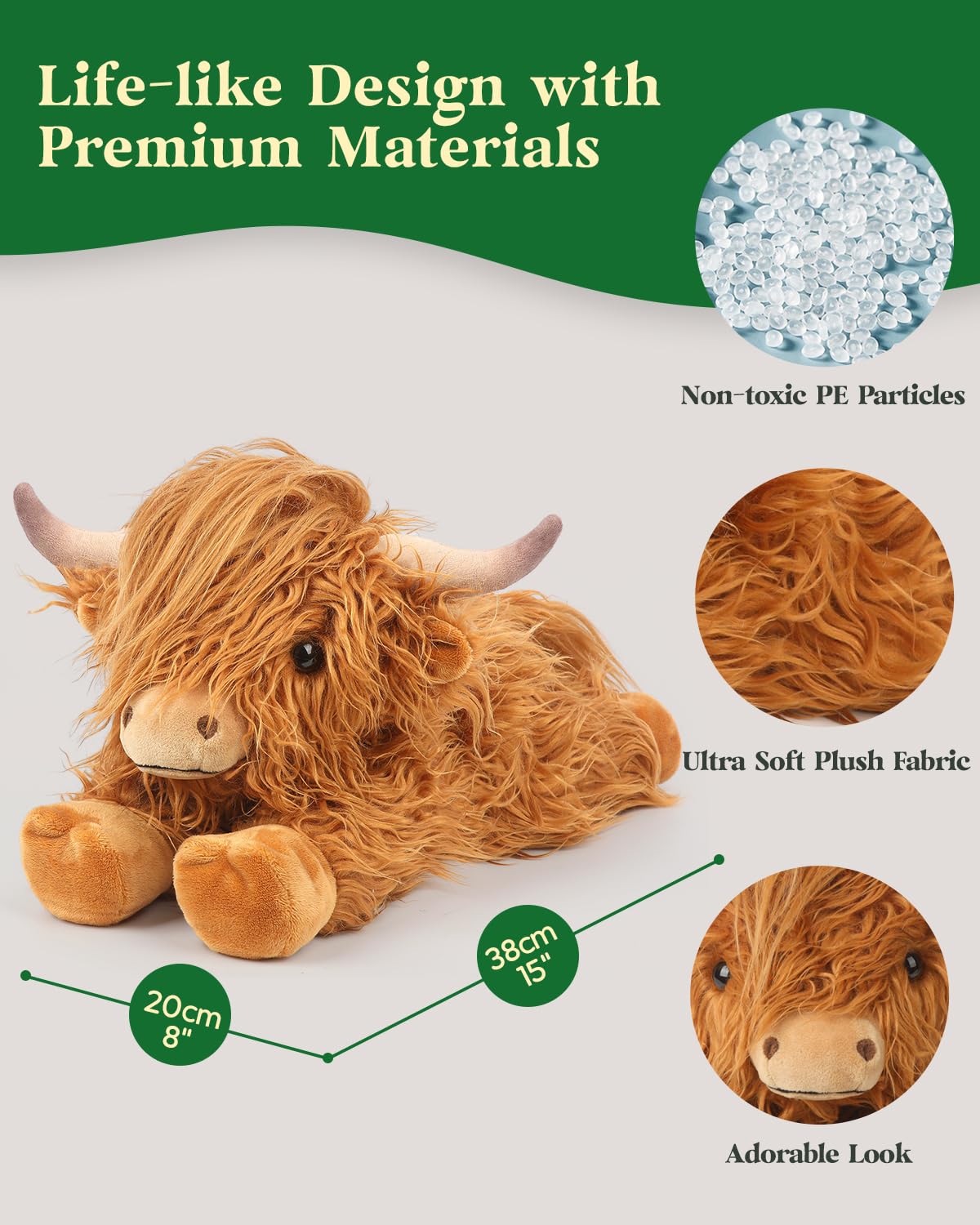 Cuckool Highland Cow plush bedtime companion fostering comforting moments for kids.