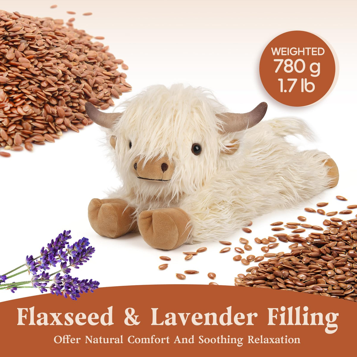 Cuckool Highland Cow plush coolable in freezer for refreshing relief