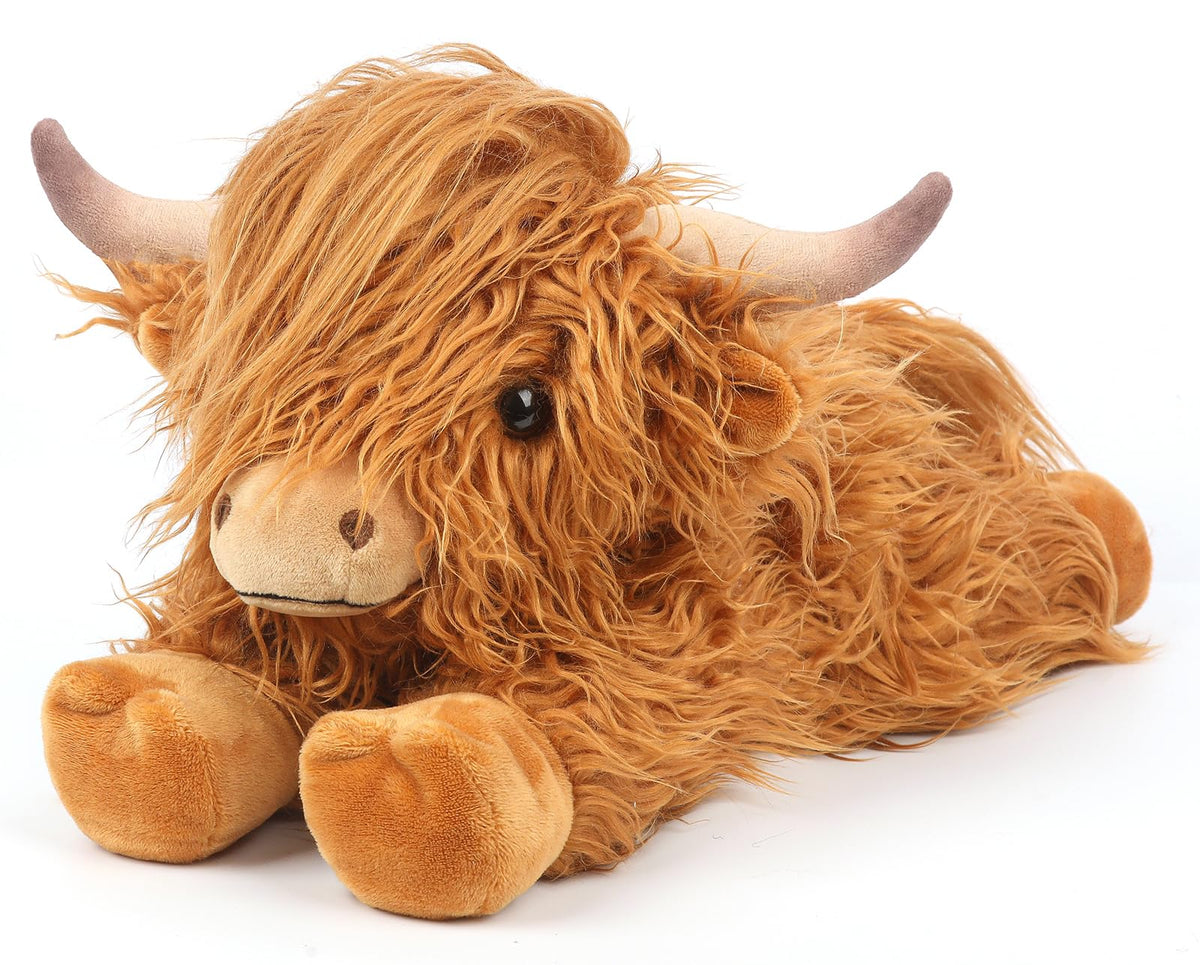 Cuckool Highland Cow plush face close-up highlighting lifelike details for collectors.