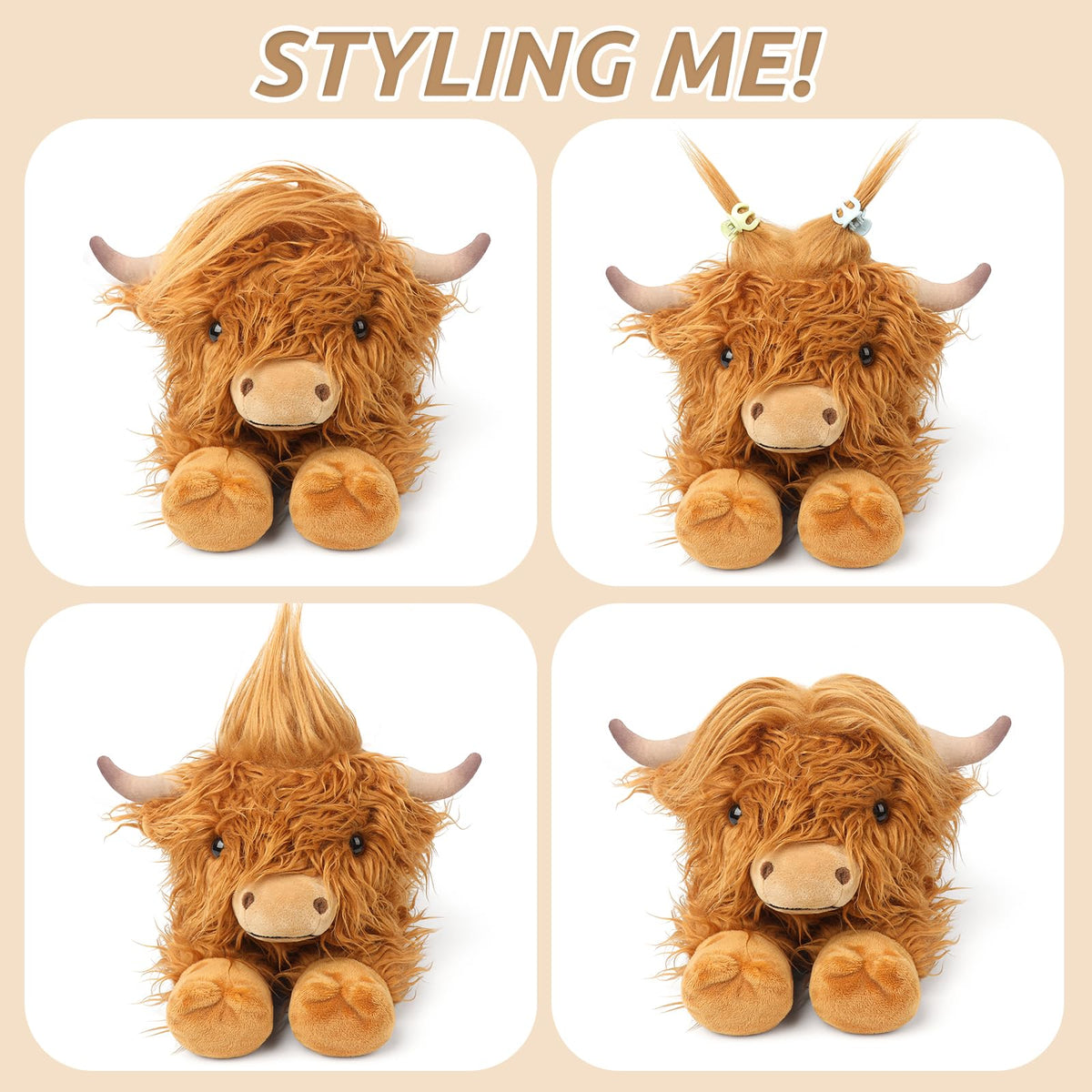 Cuckool Highland Cow plush lavender scent adds soothing aroma for relaxation