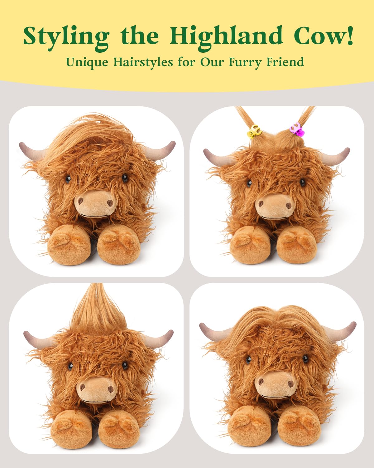 Cuckool Highland Cow plush lying pose ready for bedtime snuggles.
