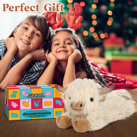 Cuckool Highland Cow plush microwavable warmth for comforting evenings