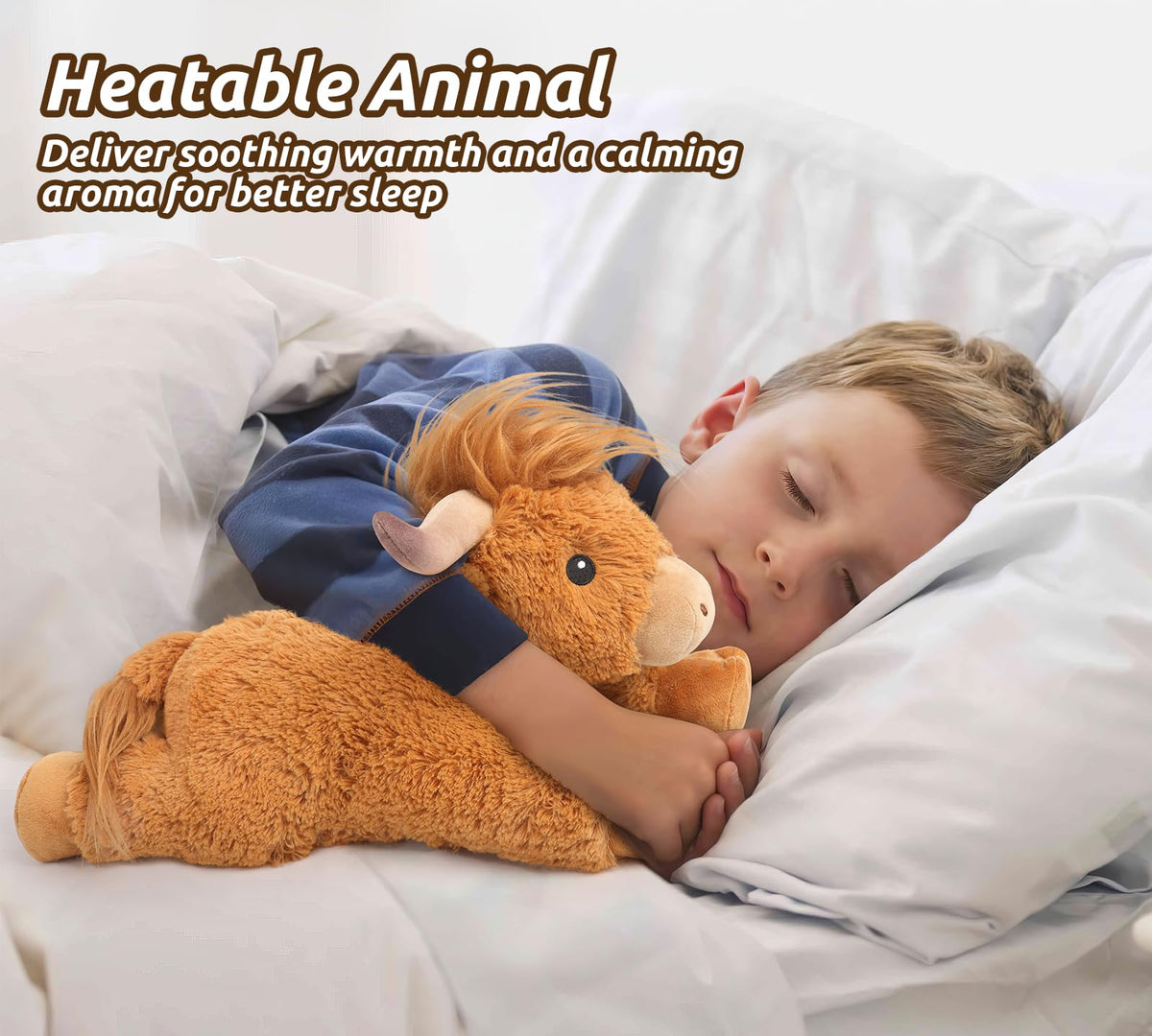 Cuckool Highland Cow plush lying on its belly for easy cuddles and play