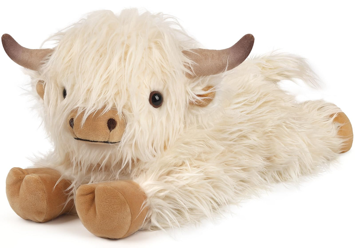 Cuckool Highland Cow plush with soft shaggy fur for cozy snuggles