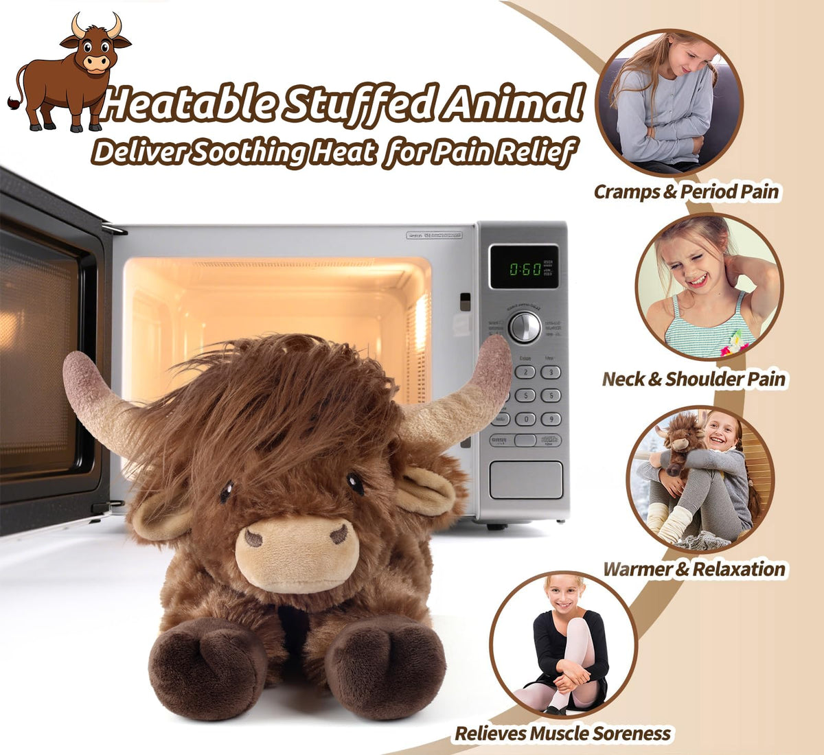 Cuckool Highland Cow soft fur and friendly face for bedtime cuddles