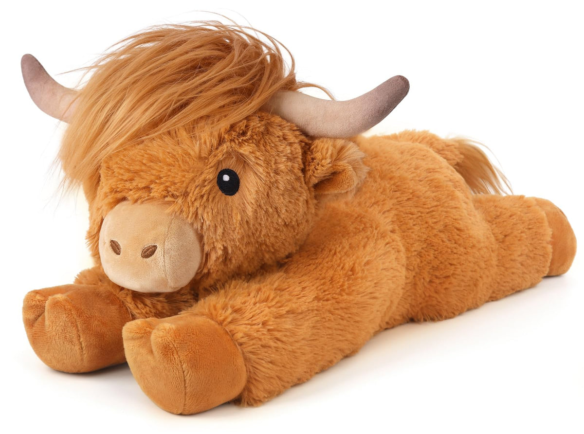 Cuckool Highland Cow stuffed animal with soft shaggy fur for cozy hugs