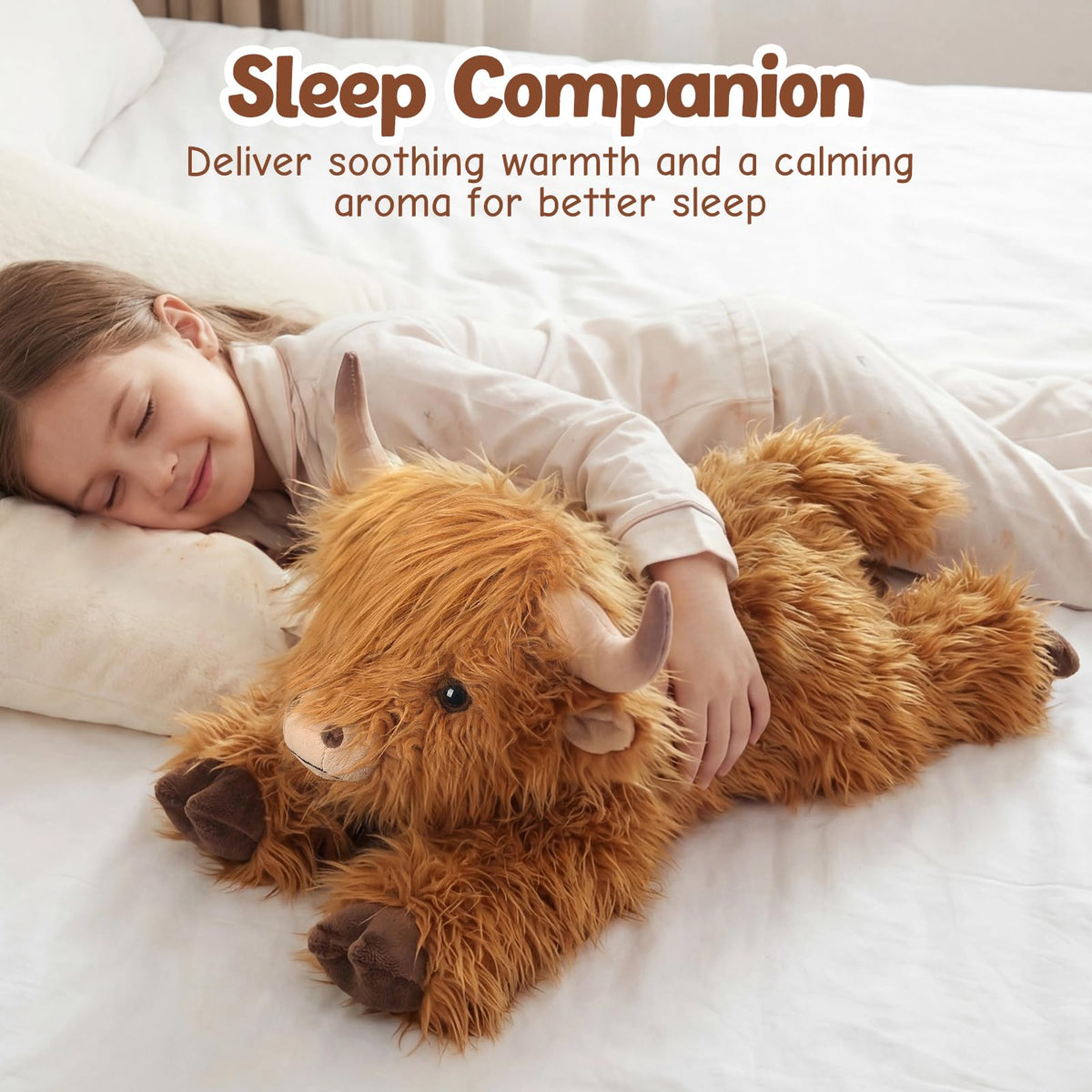 Cuckool Highland Cow travel-friendly plush for on-the-go comfort