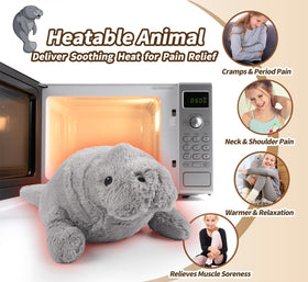 Cuckool Manatee plush resting on its belly for easy cuddles