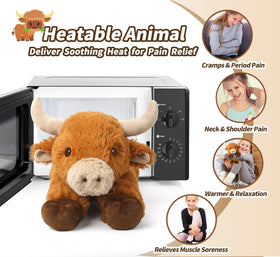 Cuckool microwavable bull plush, warm relief on chilly nights.