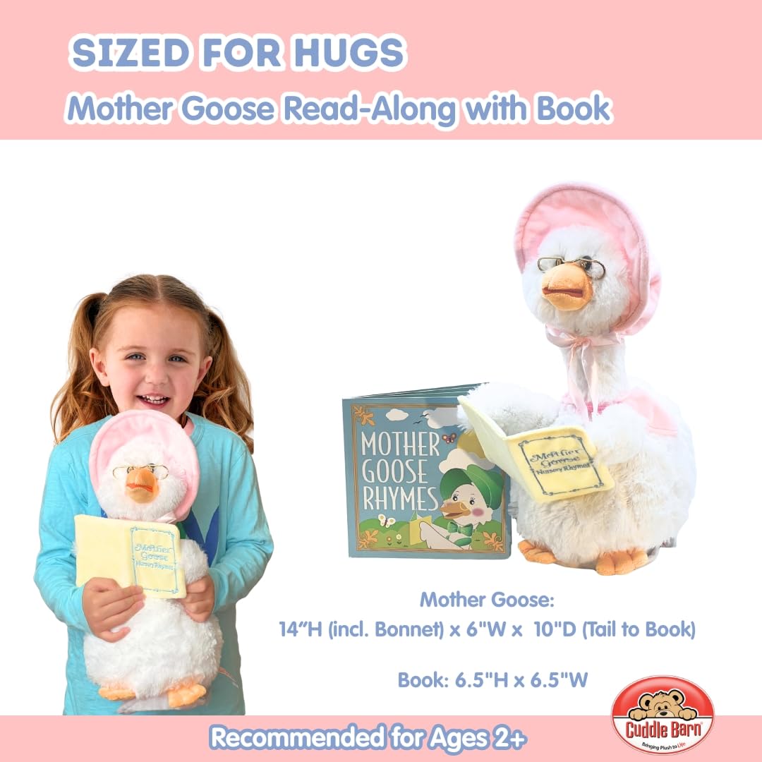 Cuddle Barn animated beak movement plush, engaging rhymes.