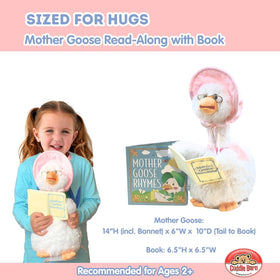 Cuddle Barn animated beak movement plush, engaging rhymes.