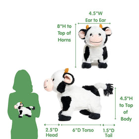 Cuddle Barn cow walking and singing Old MacDonald during playtime.