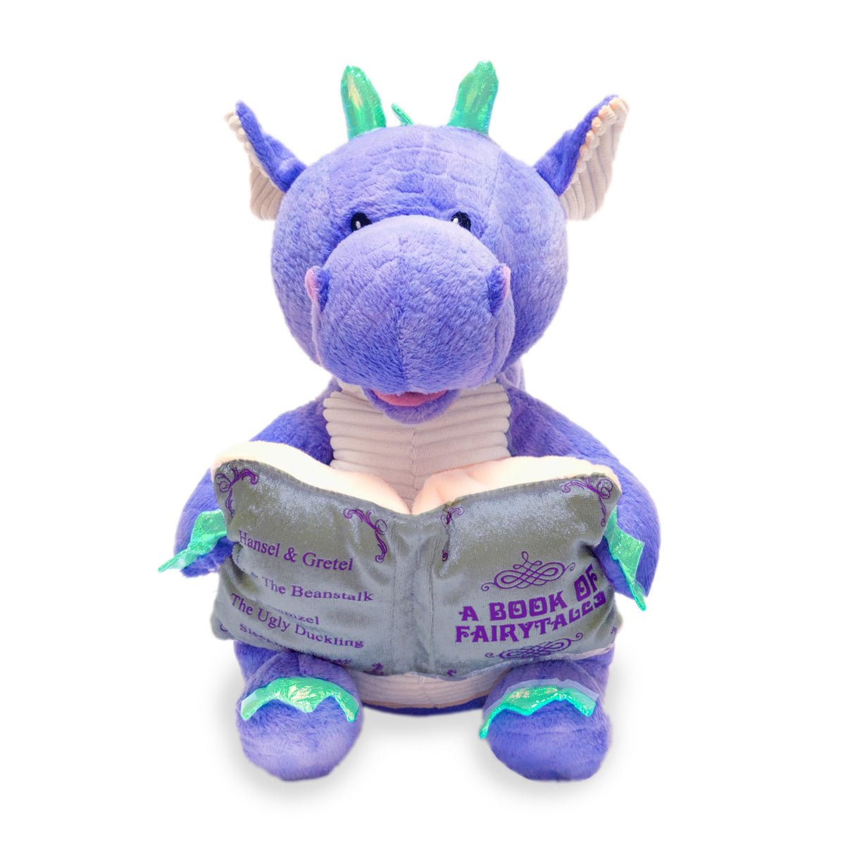 Cuddle Barn Dalton reads from a glowing book, engaging children with stories.