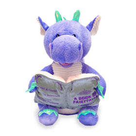 Cuddle Barn Dalton reads from a glowing book, engaging children with stories.