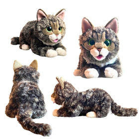 Lil Bub plush fabric details, soft polyester for cozy hugs.
