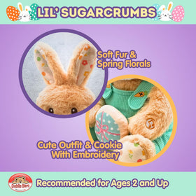 Cuddle Barn Lil' Sugarcrumbs cheeks glow softly during play.