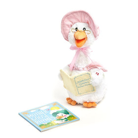 Cuddle Barn pink Mother Goose read-along plush, soft cuddle toy.