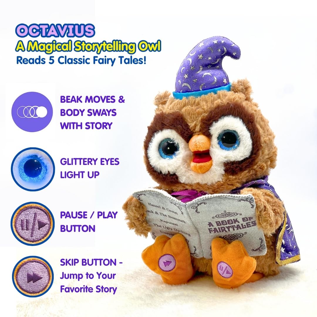 Cuddle Barn Octavius storytelling owl head sways as stories unfold