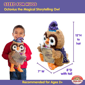 Cuddle Barn Octavius storytelling owl mouth moves during fairy tale reading