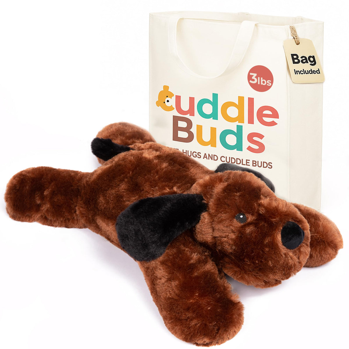 Cuddle Buds weighted dog face offers comforting touch for sensory play