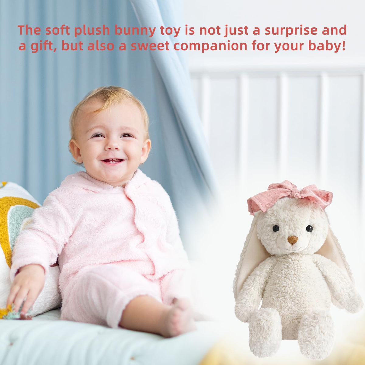 Cuddle Corner gift-ready bunny toy makes a delightful surprise.
