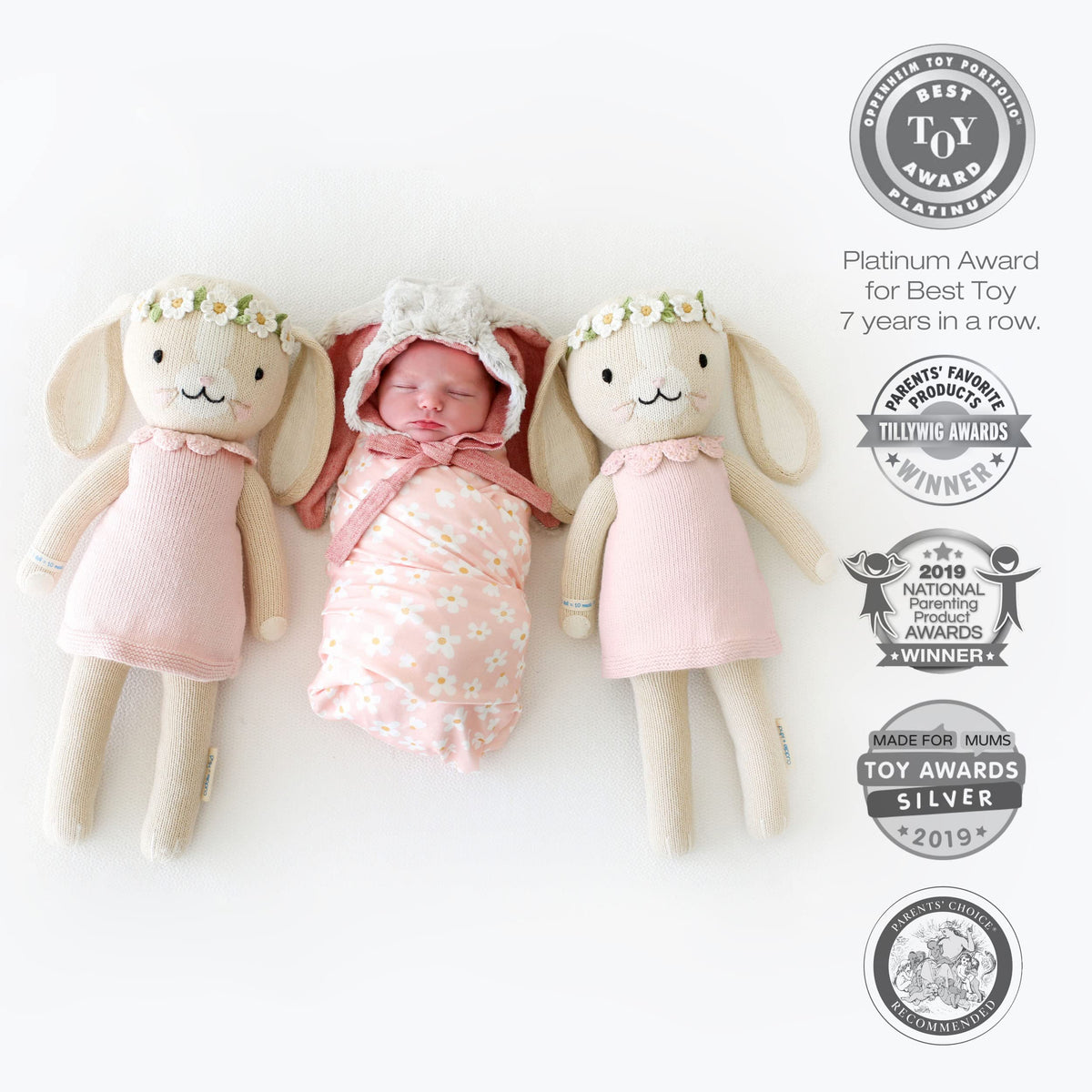 cuddle + kind hand-knit doll Peru-made highlights craftsmanship and ethical sourcing.