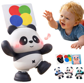 Cuddo Baby Dancing Panda front view with high-contrast cards for visual tracking