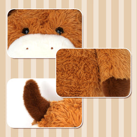 Fringe detail on Cudhug Highland Cow plush for playful texture
