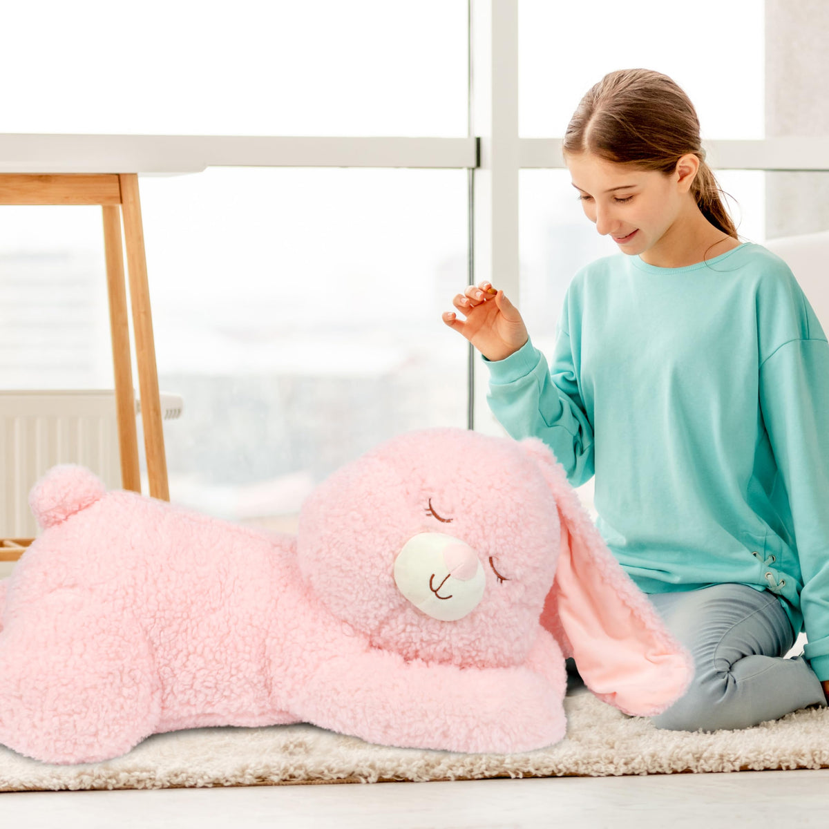 Cudhug jumbo rabbit with long ears for imaginative play.