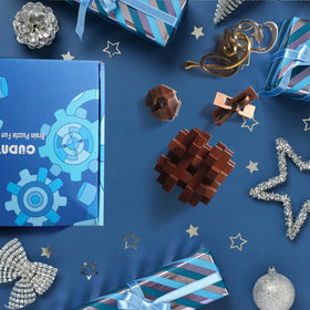 CUDNY wooden and metal puzzle set with varied components.
